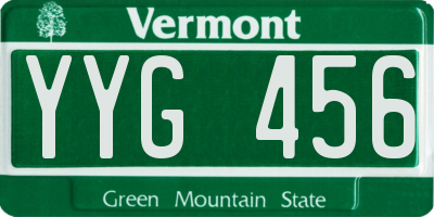 VT license plate YYG456
