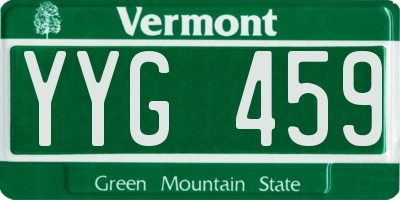 VT license plate YYG459