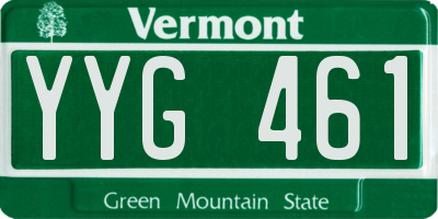 VT license plate YYG461