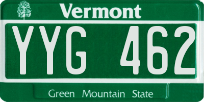 VT license plate YYG462