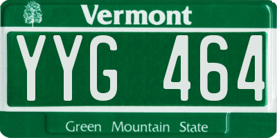 VT license plate YYG464