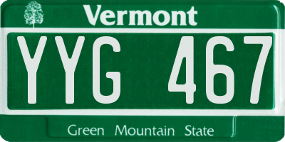 VT license plate YYG467