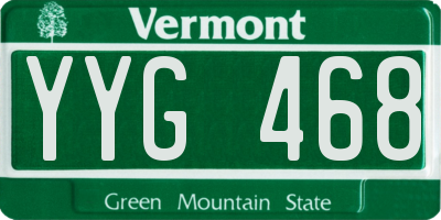 VT license plate YYG468