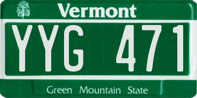 VT license plate YYG471