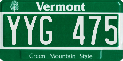 VT license plate YYG475