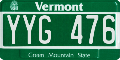 VT license plate YYG476