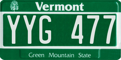 VT license plate YYG477