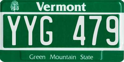 VT license plate YYG479