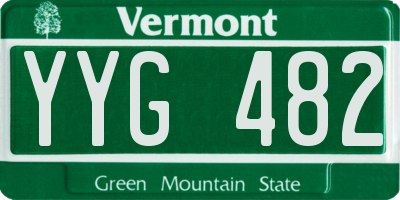 VT license plate YYG482