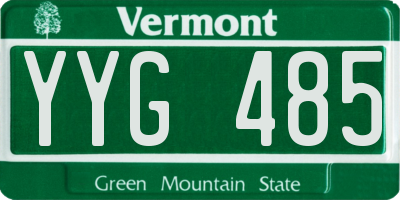 VT license plate YYG485