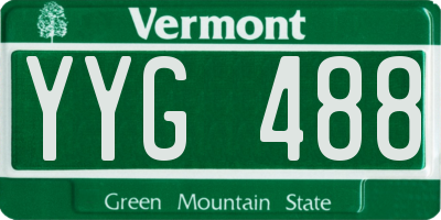 VT license plate YYG488