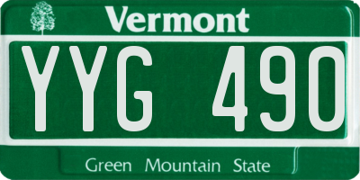 VT license plate YYG490