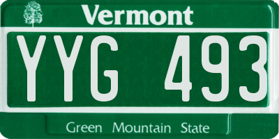 VT license plate YYG493