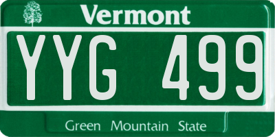 VT license plate YYG499