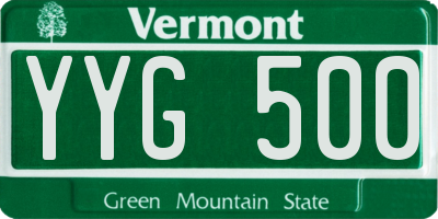 VT license plate YYG500