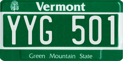 VT license plate YYG501