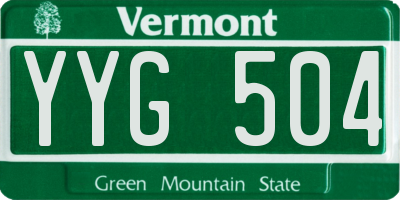 VT license plate YYG504