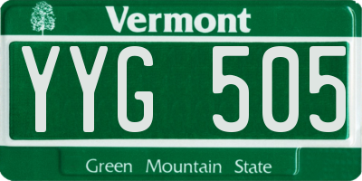 VT license plate YYG505