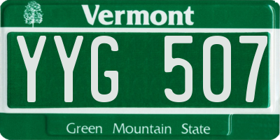 VT license plate YYG507