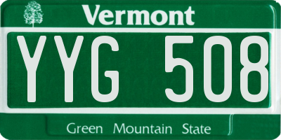 VT license plate YYG508