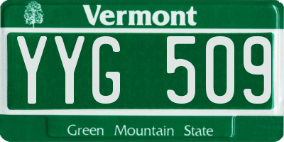 VT license plate YYG509