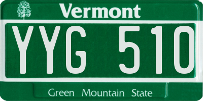 VT license plate YYG510