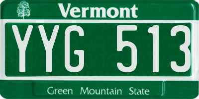VT license plate YYG513