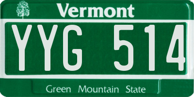 VT license plate YYG514
