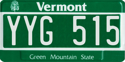 VT license plate YYG515