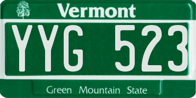 VT license plate YYG523