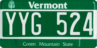 VT license plate YYG524