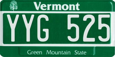 VT license plate YYG525