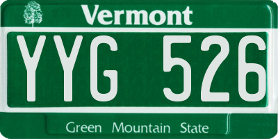 VT license plate YYG526
