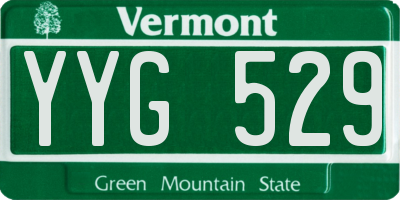 VT license plate YYG529