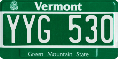 VT license plate YYG530