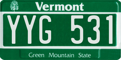 VT license plate YYG531