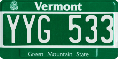 VT license plate YYG533