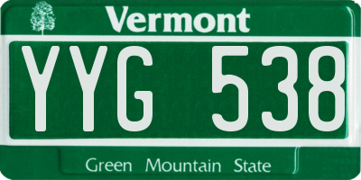 VT license plate YYG538