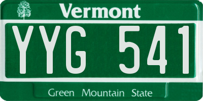 VT license plate YYG541