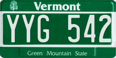 VT license plate YYG542