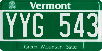VT license plate YYG543
