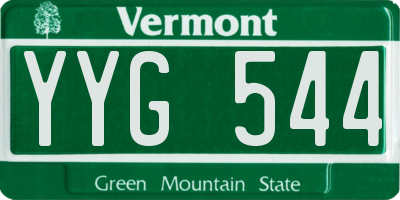 VT license plate YYG544