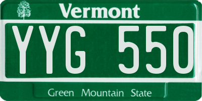 VT license plate YYG550