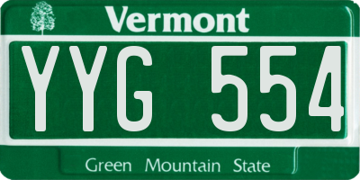 VT license plate YYG554