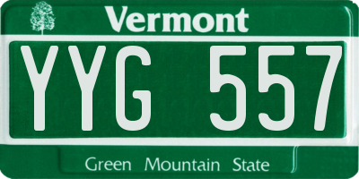 VT license plate YYG557