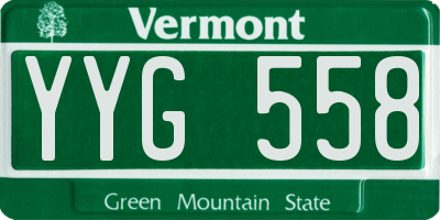 VT license plate YYG558