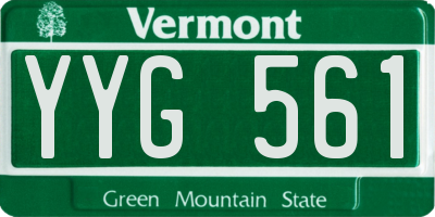 VT license plate YYG561