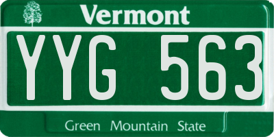 VT license plate YYG563