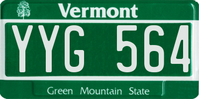 VT license plate YYG564
