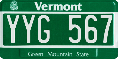 VT license plate YYG567